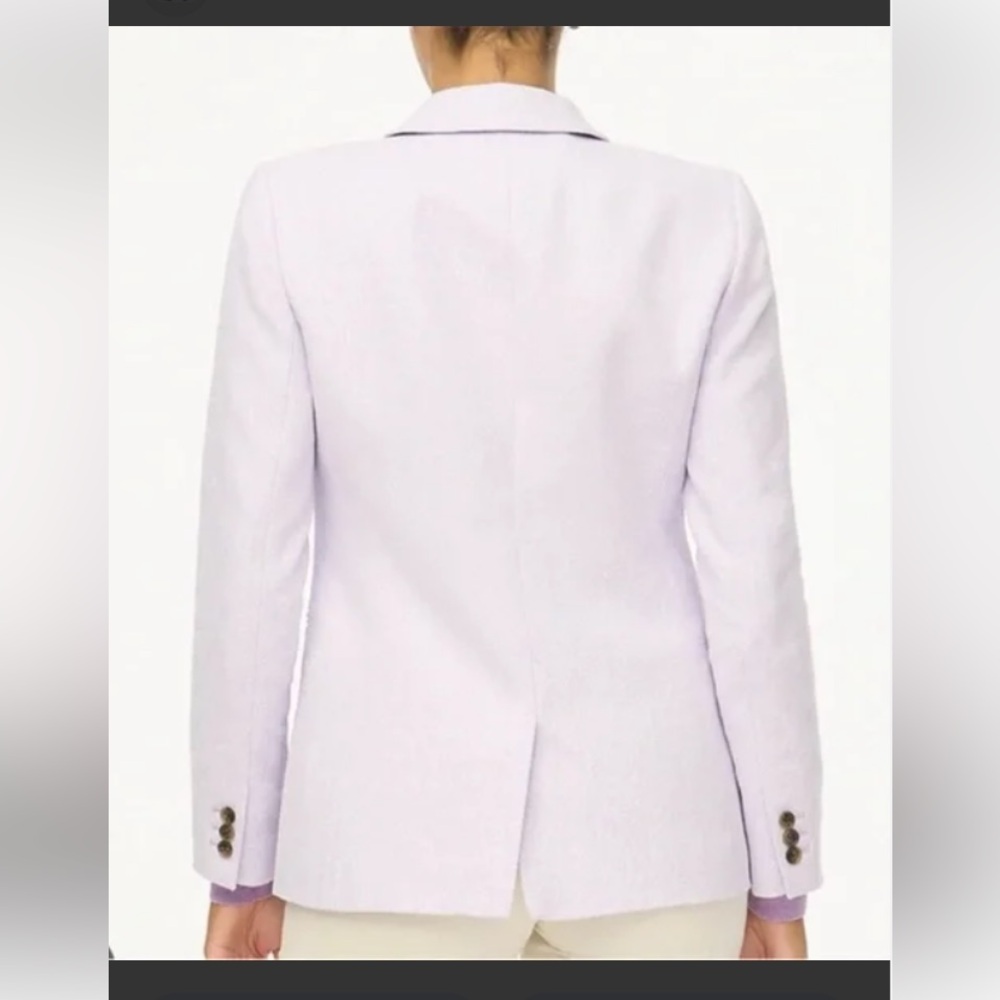 J.CREW Lilac linen cotton blazer jacket size 10 NWOT Sp 25 herringbone Easter - Picture 2 of 11
